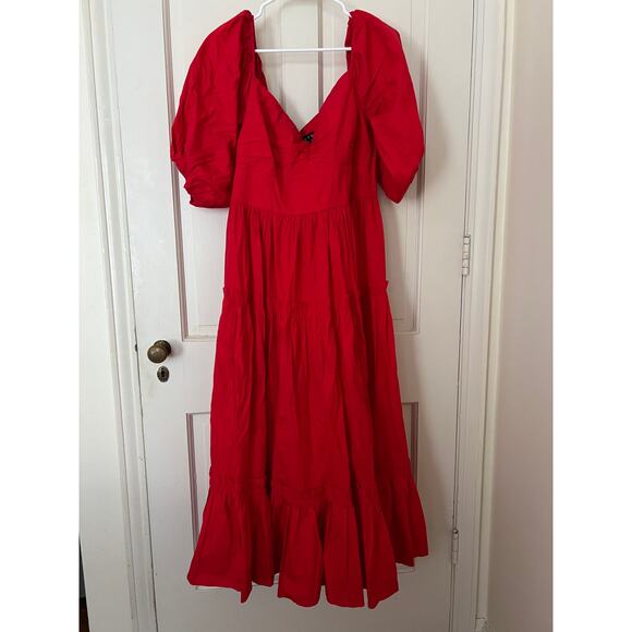 Anthropologie ATSU Dress Red Off-The-Shoulder Red Maxi Dress - Picture 2 of 15